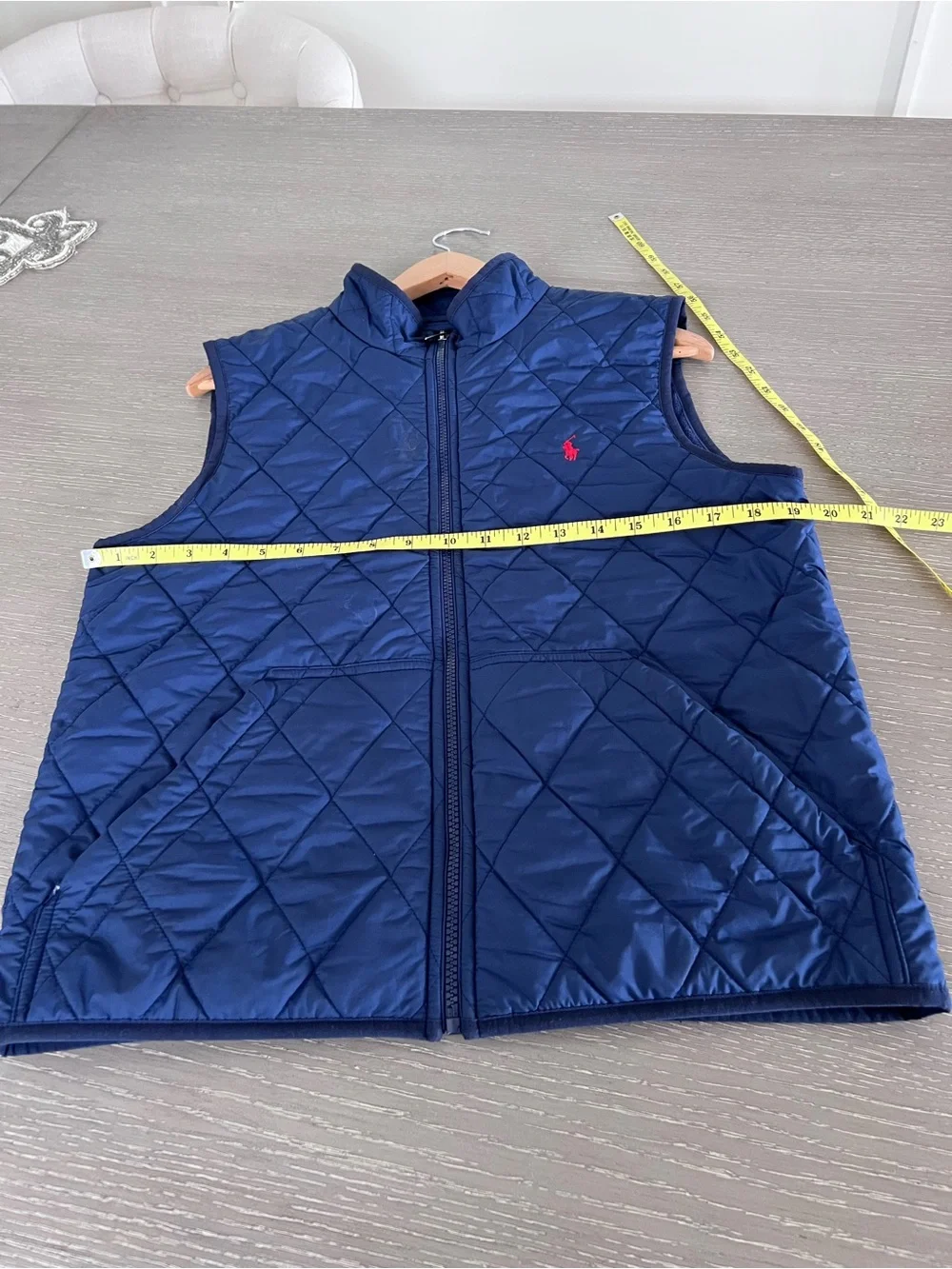 Ralph Lauren Navy Quilted Sleeveless Vest with Red Pony